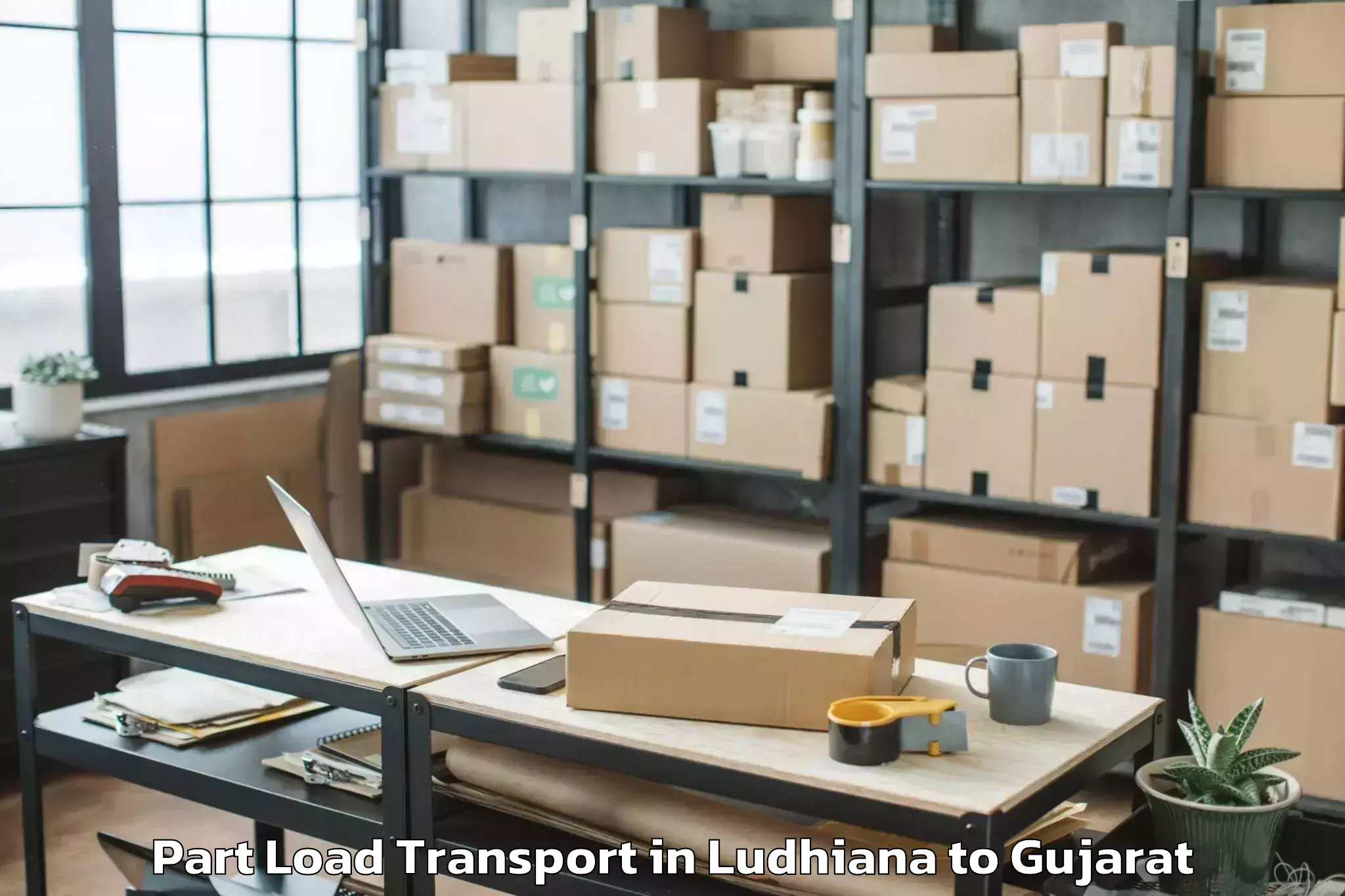 Affordable Ludhiana to Hazira Part Load Transport